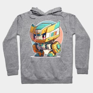 Colourful kawaii mech robot modern illustration Hoodie